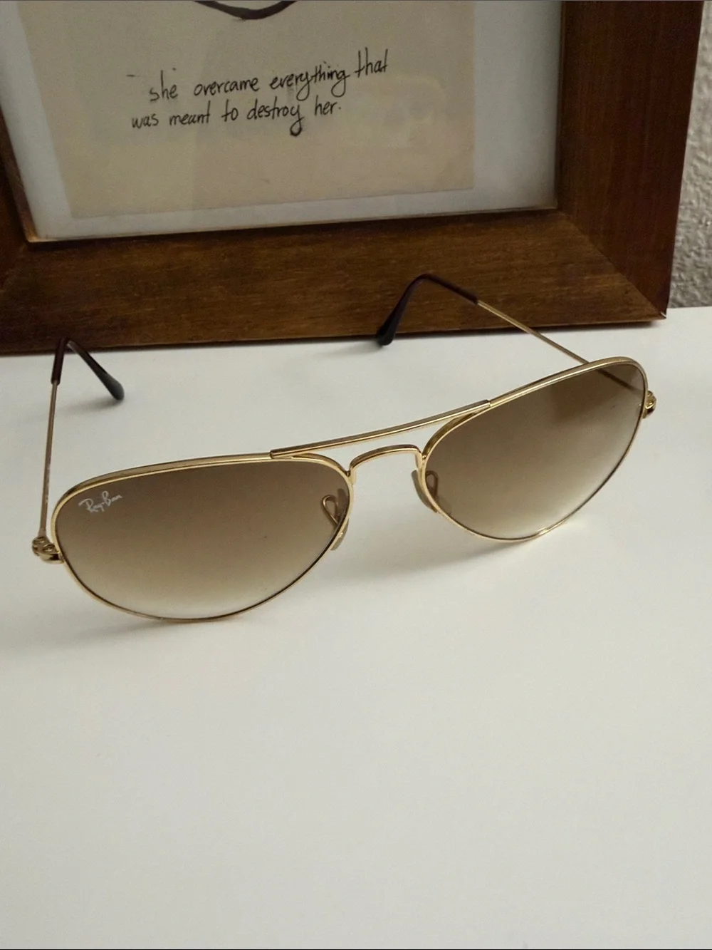 Ray-Ban Men’s Aviator Sunglasses - Gold Frame with Brown Gradient Lenses